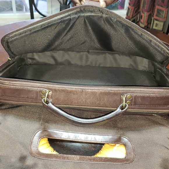 FF Vintage Green Fields Shafmaster Brown Leather Messenger Shoulder Briefcase - Picture 11 of 15